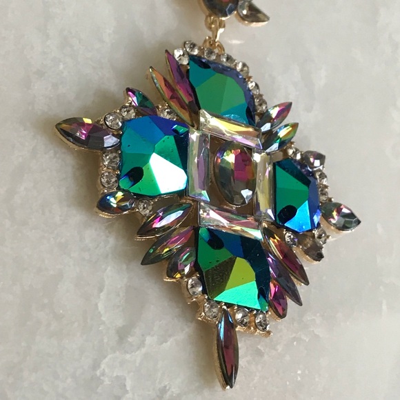 LAST1️⃣//BLUE CRYSTAL CHOKER NECKLACE - Picture 3 of 4